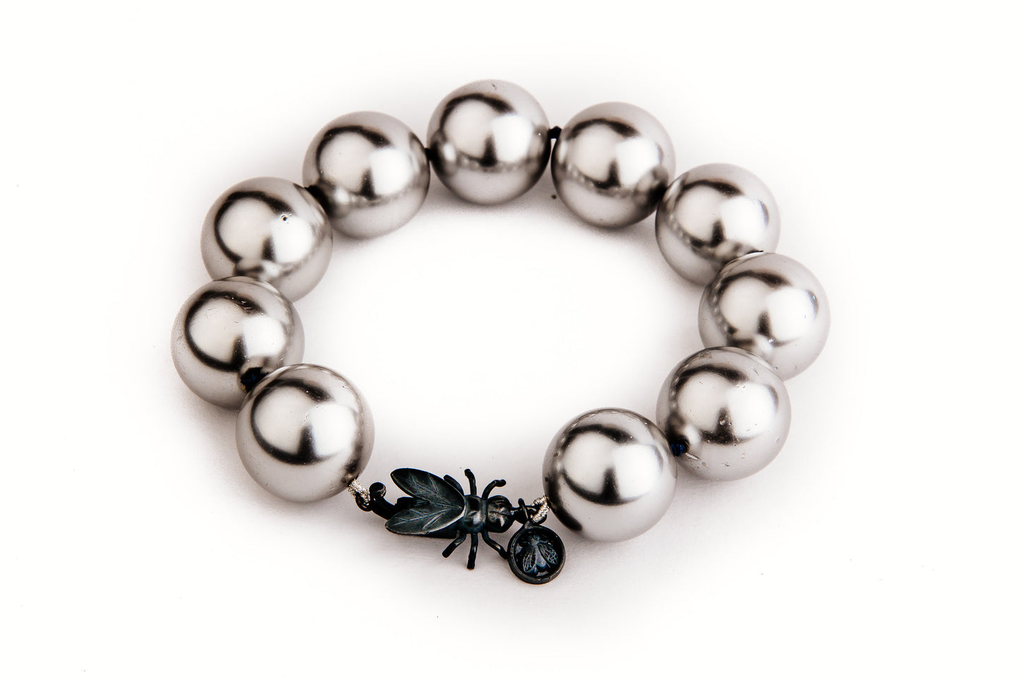 PULSERA ABULÓN MOSKA L SILVER PAV