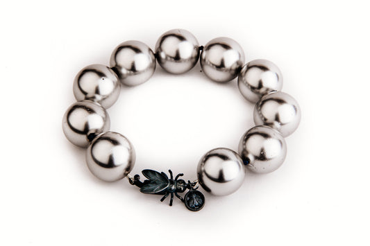 PULSERA ABULÓN MOSKA L SILVER PAV