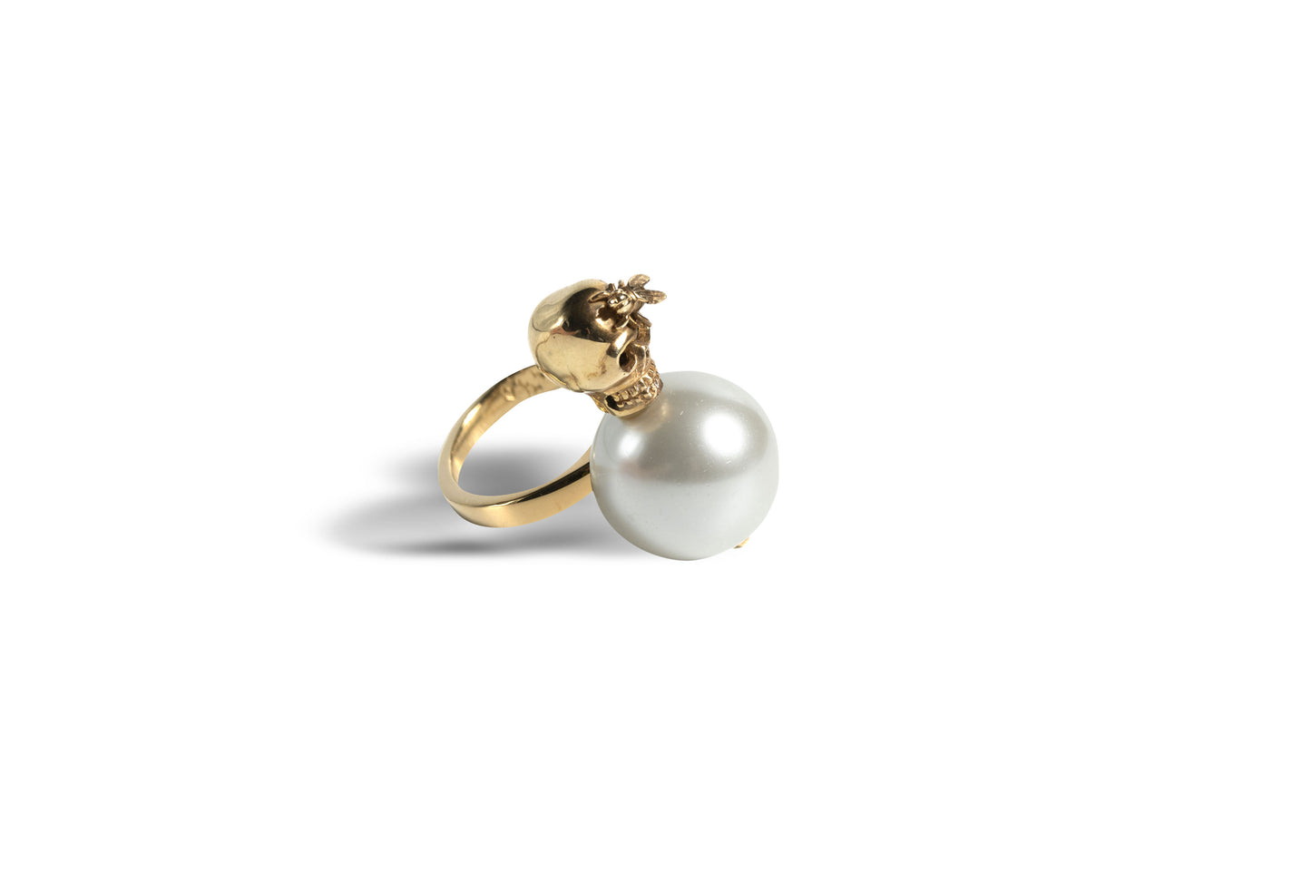 ANILLO PEARL SKULLFLY GOLD